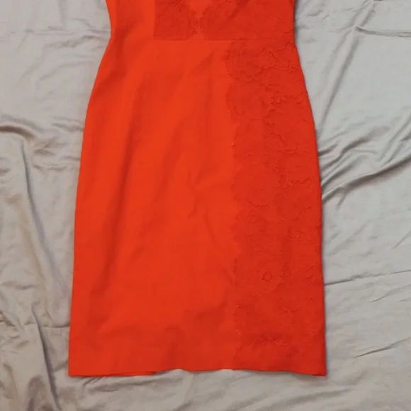 Karen Millen orange cotton stretch dress - Picture 2 of 9